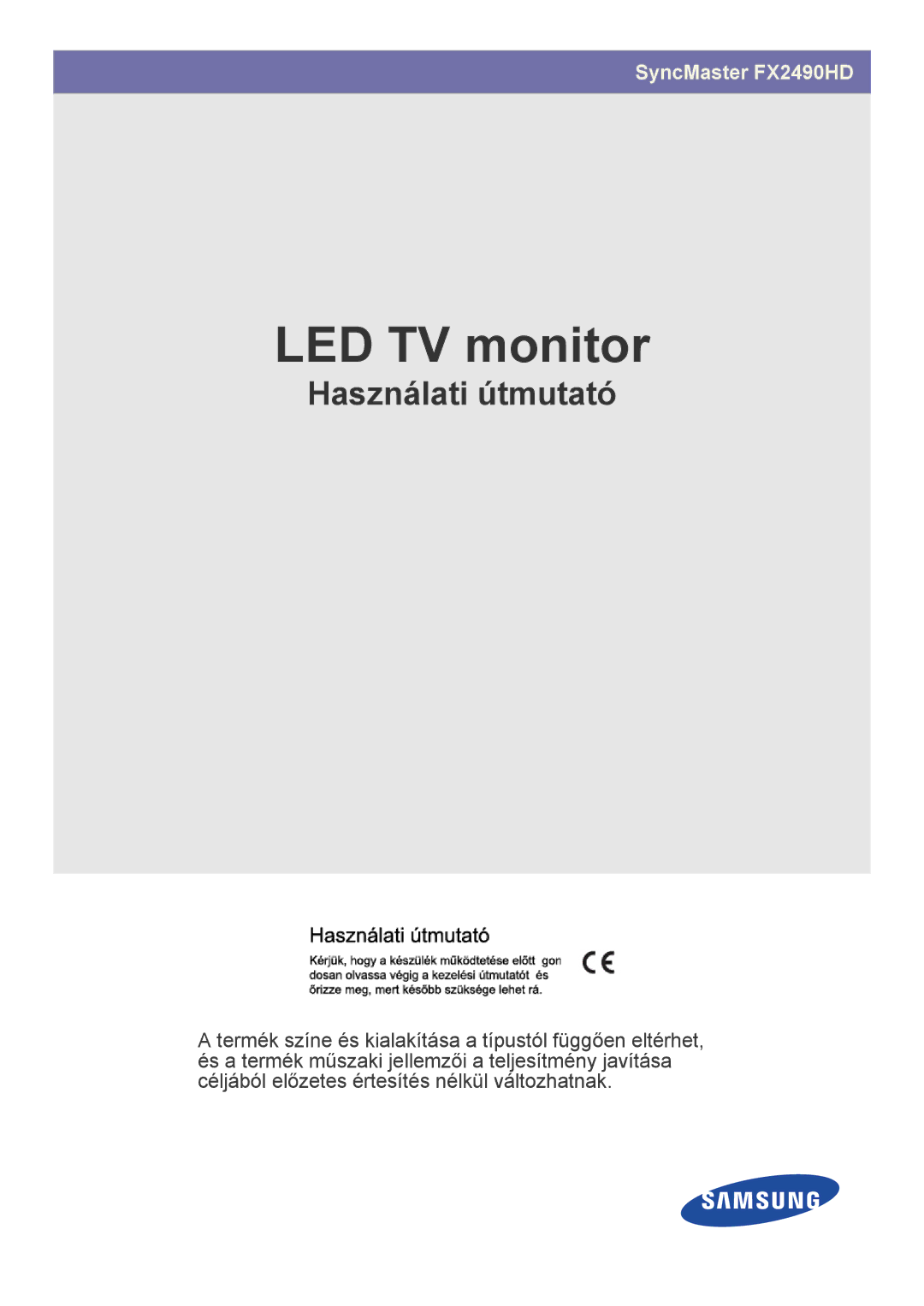 Samsung LS24F9DSM/XE, LS24F9DSM/EN manual LED TV monitor 