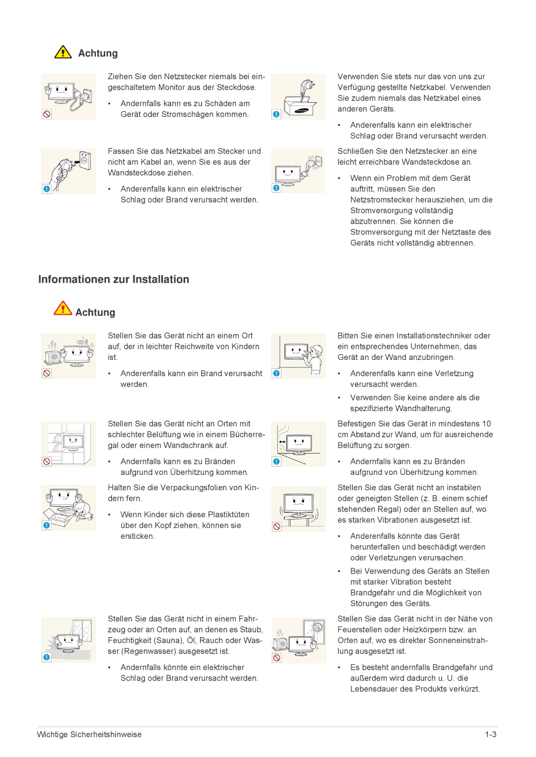 Samsung LS24F9DSM/EN manual Informationen zur Installation 