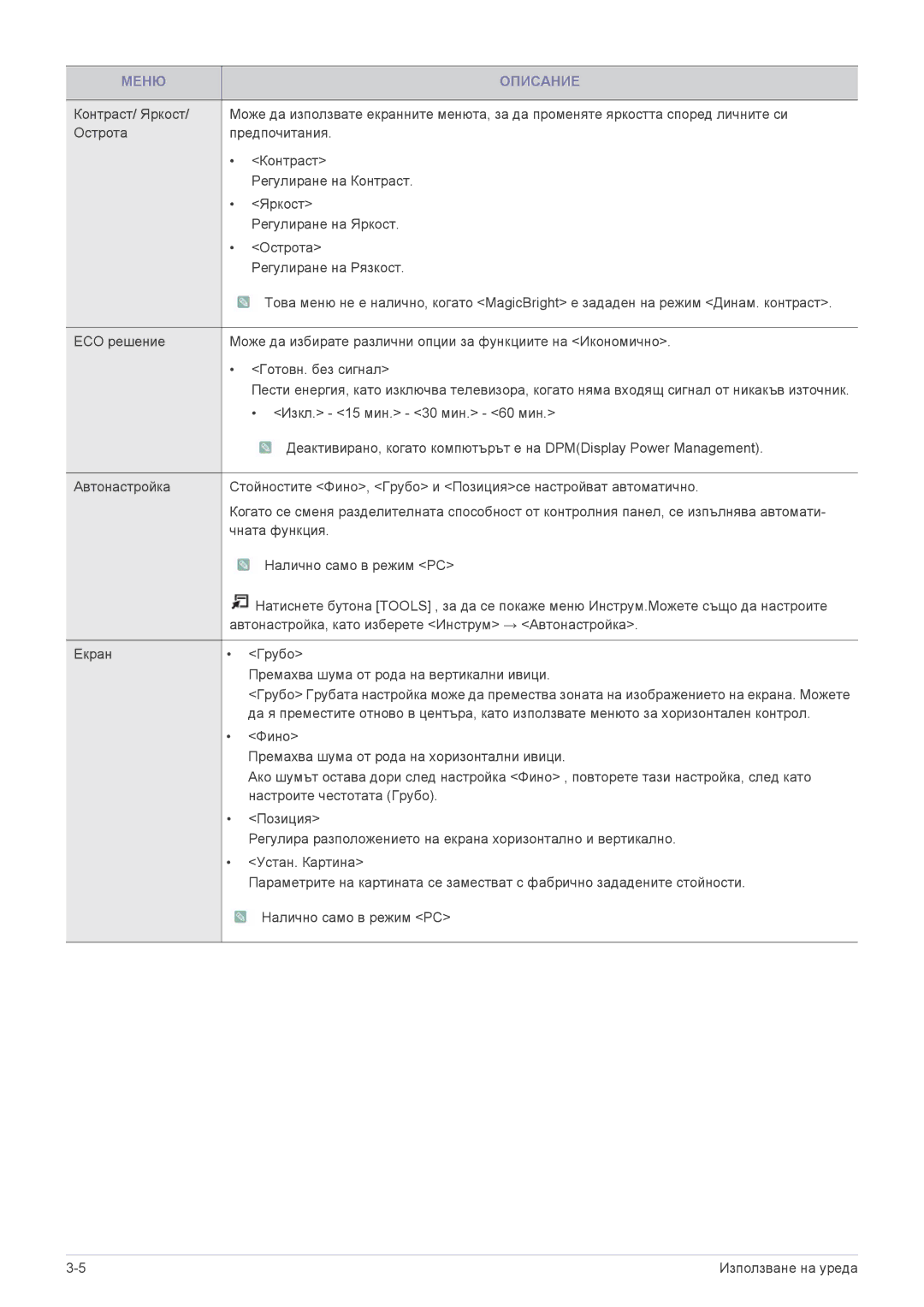 Samsung LS24F9DSM/EN manual Изкл. 15 мин. 30 мин. 60 мин 