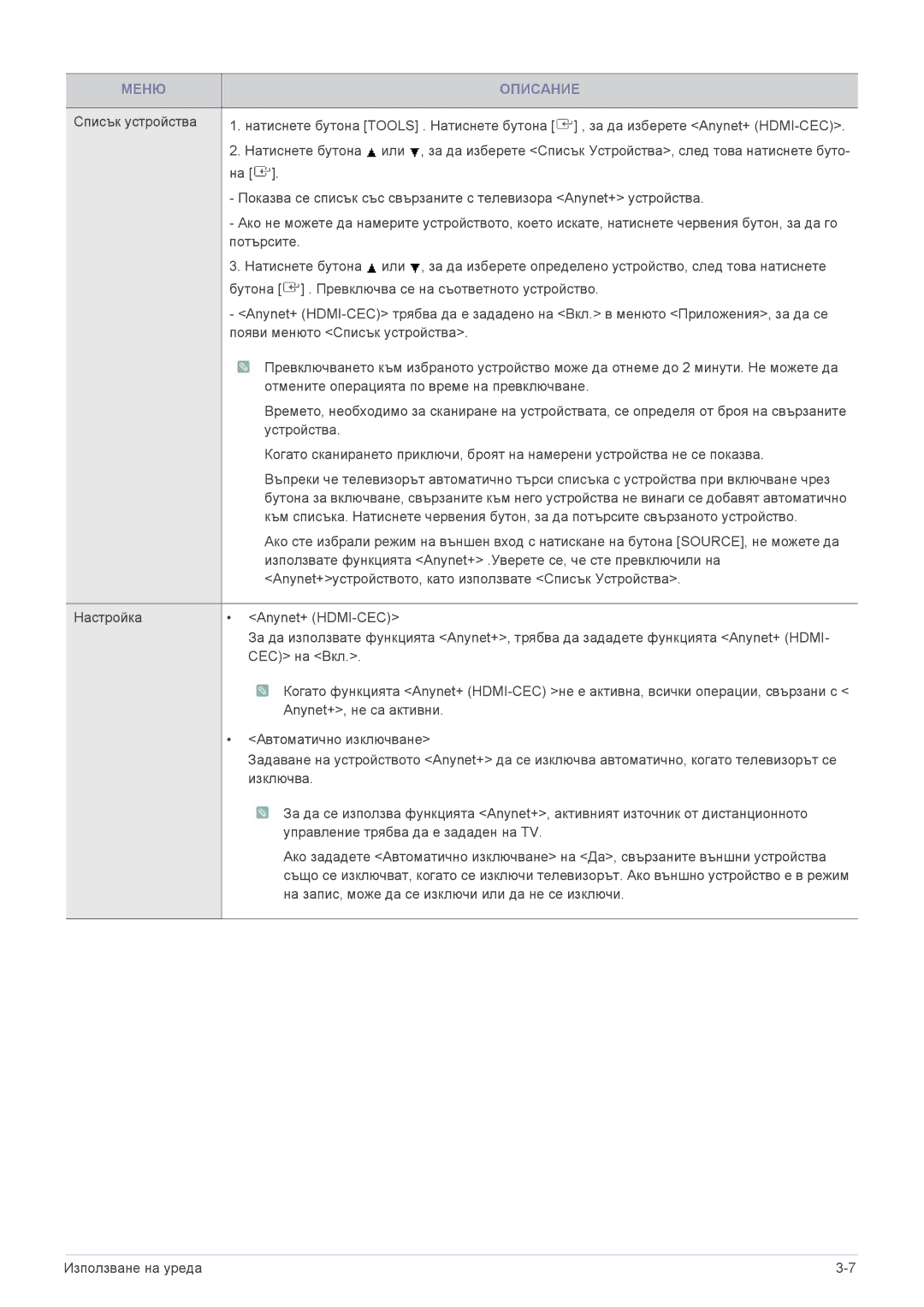 Samsung LS24F9DSM/EN manual Меню Описание 