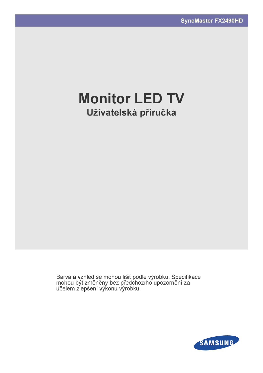 Samsung LS24F9DSM/EN manual Monitor LED TV 