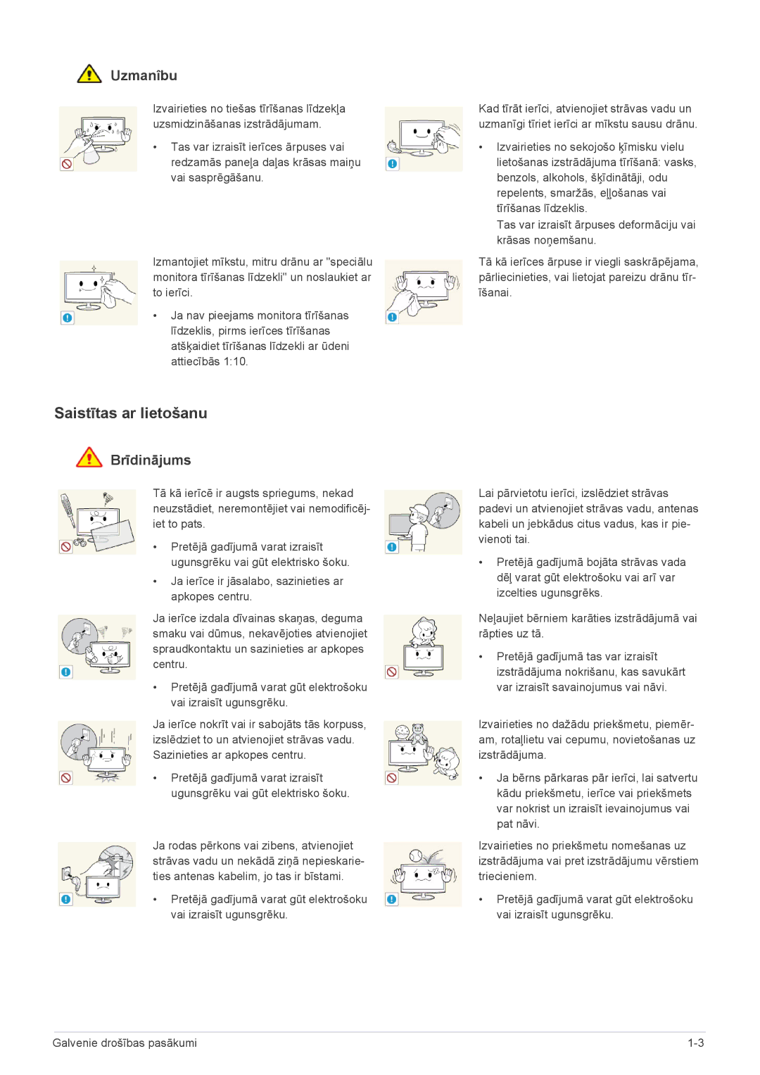 Samsung LS24F9DSM/EN manual Saistītas ar lietošanu 