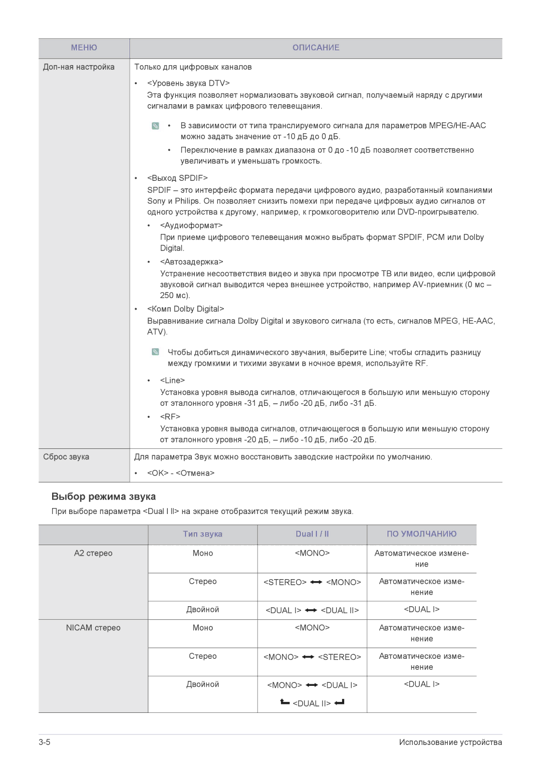 Samsung LS24F9DSM/EN manual Выбор режима звука, ПО Умолчанию 