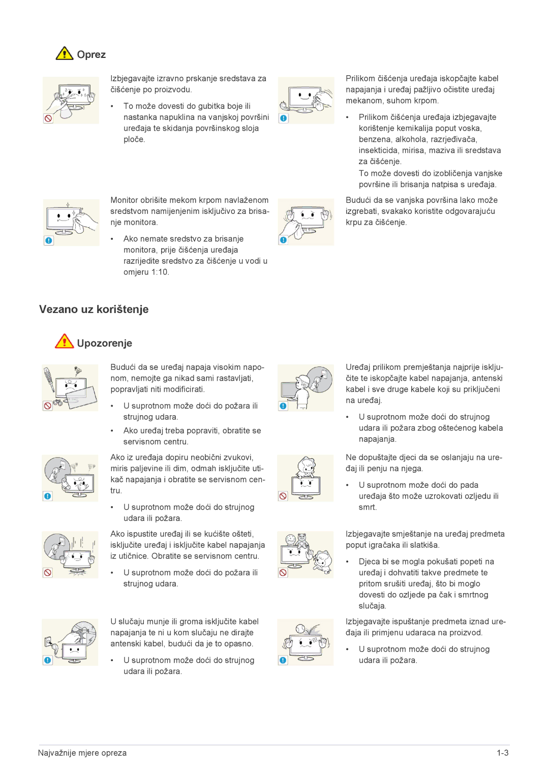 Samsung LS24F9DSM/EN manual Vezano uz korištenje 