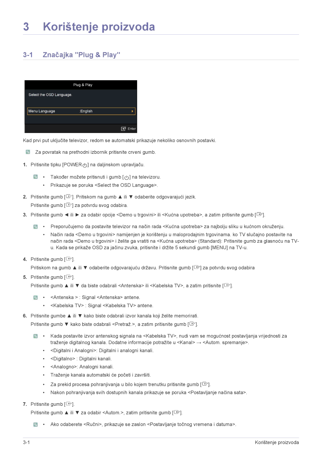 Samsung LS24F9DSM/EN manual Korištenje proizvoda, Značajka Plug & Play 