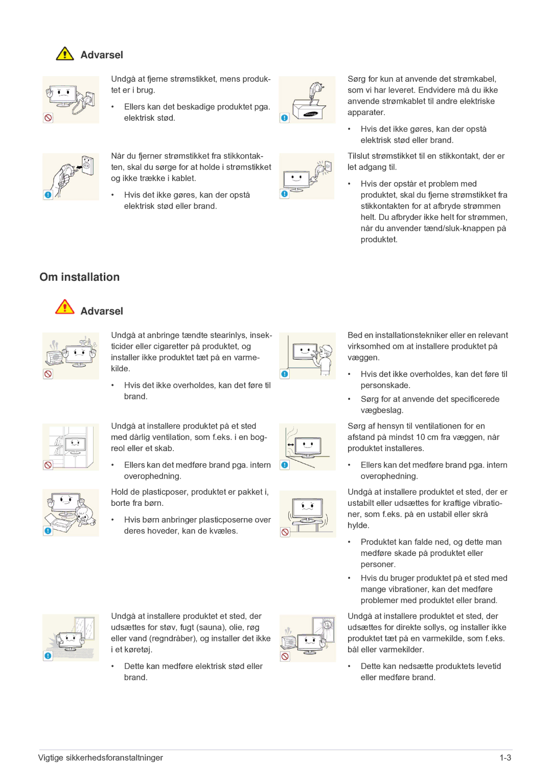 Samsung LS24F9DSM/XE manual Om installation 