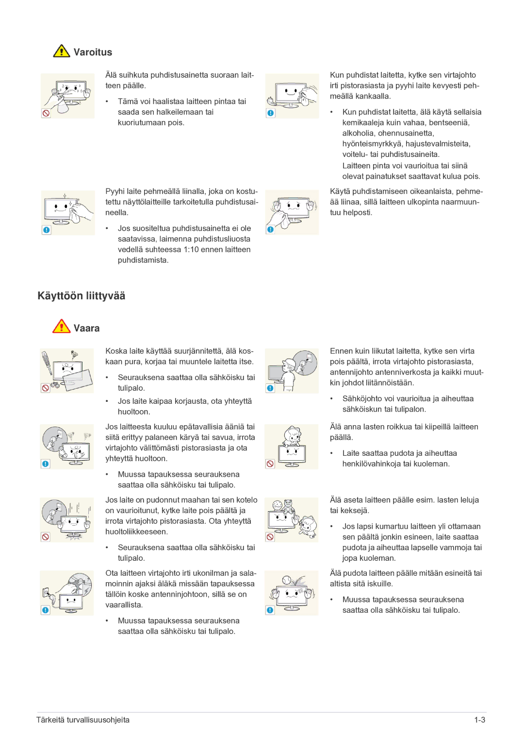 Samsung LS24F9DSM/XE manual Käyttöön liittyvää 