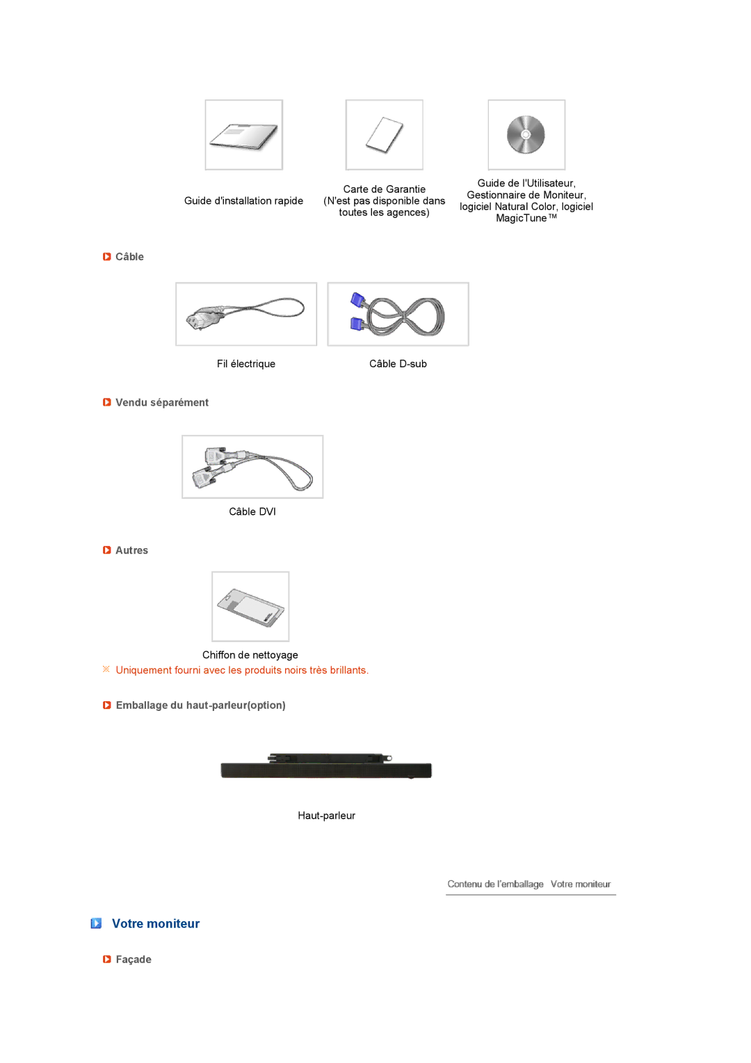 Samsung LS24HUBCBL/EDC, LS24HUBCBA/EDC manual Votre moniteur 