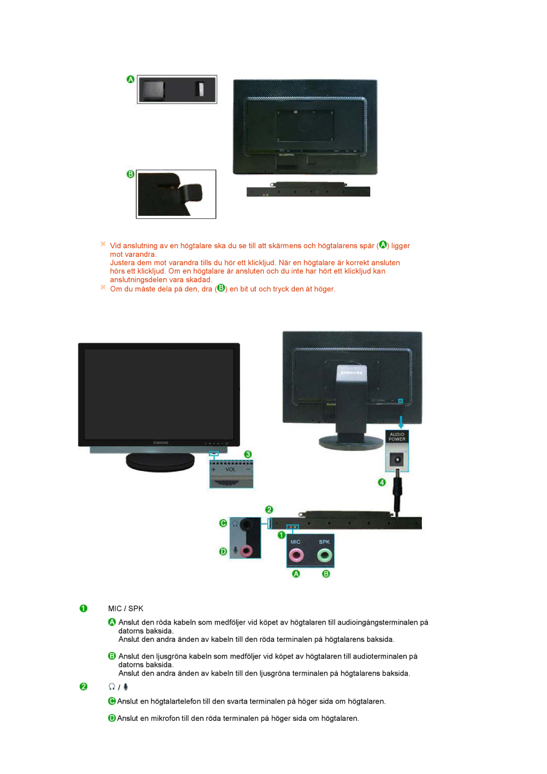 Samsung LS24HUBCBA/EDC, LS24HUBCBL/EDC manual Mic / Spk 