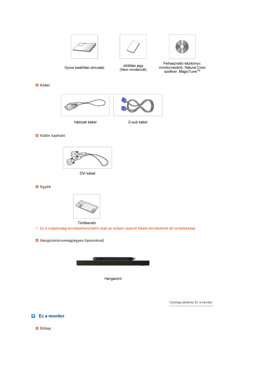 Samsung LS24HUBCBL/EDC, LS24HUBCBA/EDC manual Ez a monitor 