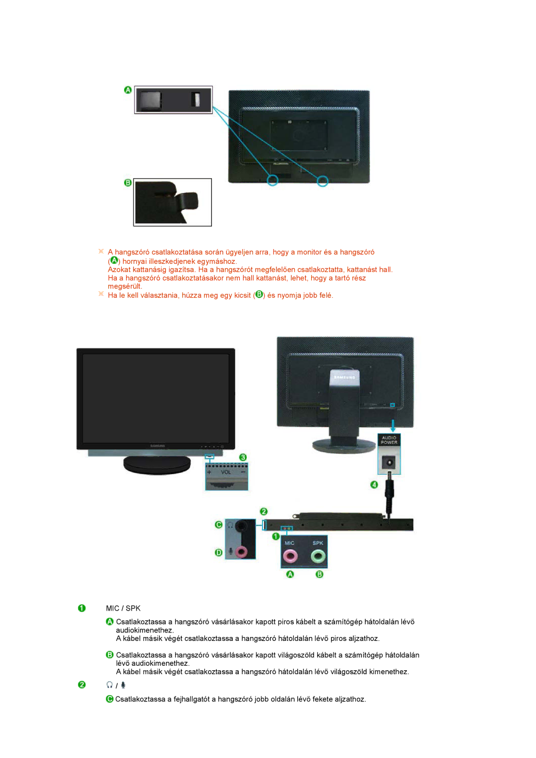 Samsung LS24HUBCBA/EDC, LS24HUBCBL/EDC manual Mic / Spk 