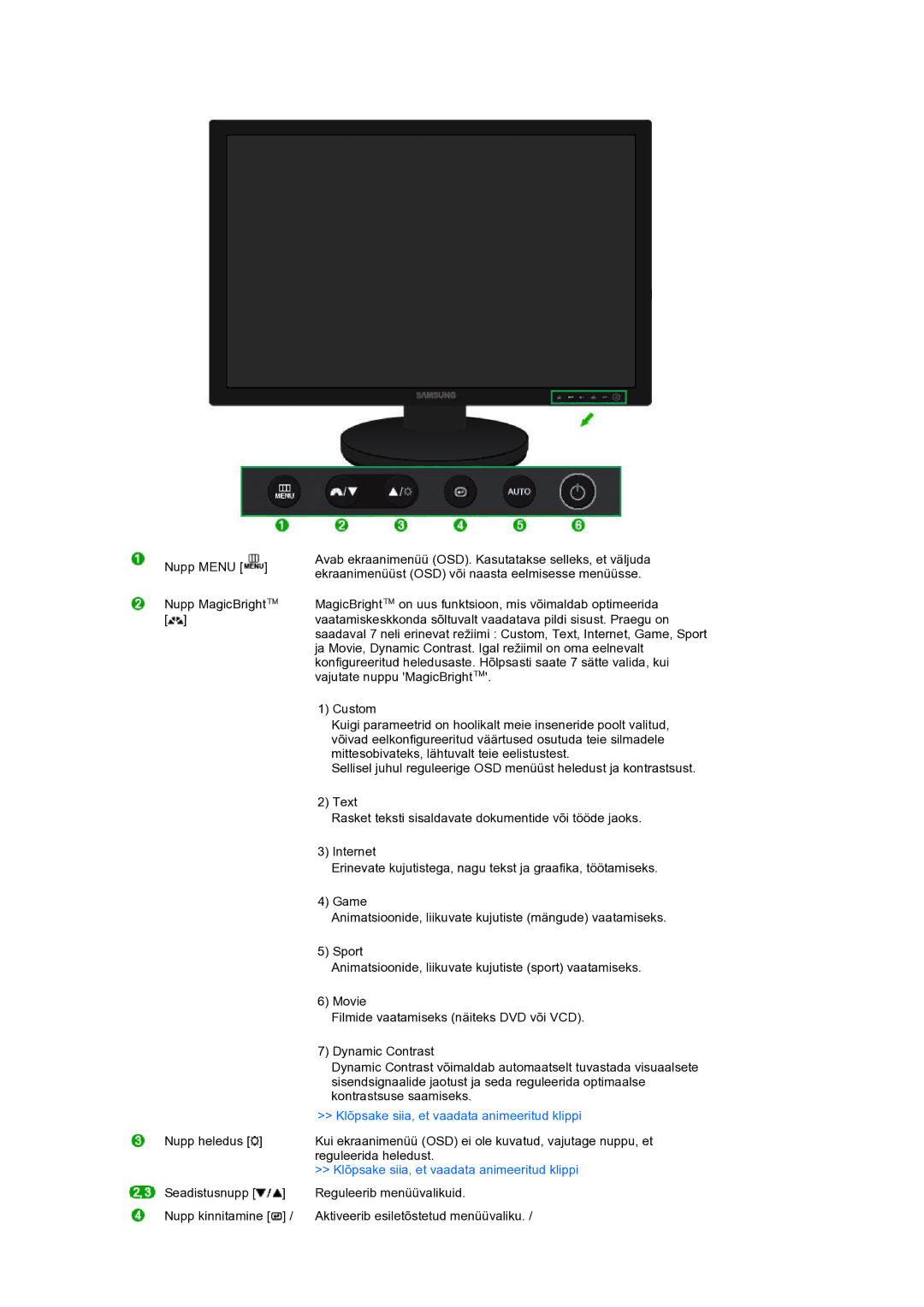 Samsung LS24HUBCBQ/EDC manual Klõpsake siia, et vaadata animeeritud klippi 