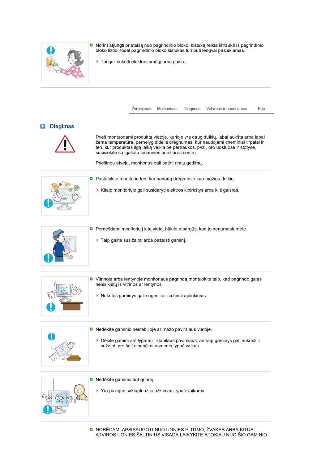 Samsung LS24HUBCBQ/EDC manual Diegimas 