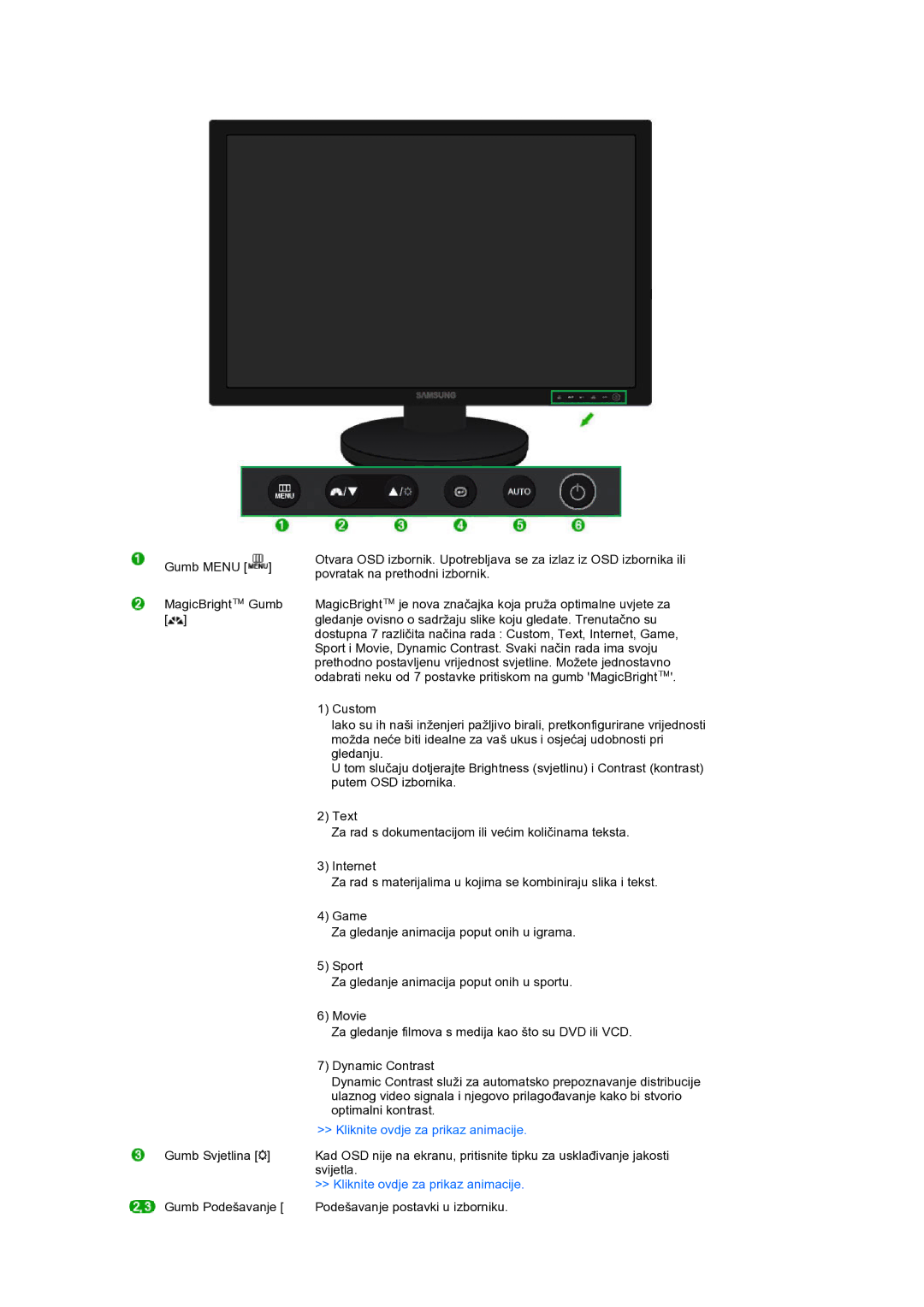 Samsung LS24HUBCBQ/EDC manual Kliknite ovdje za prikaz animacije 