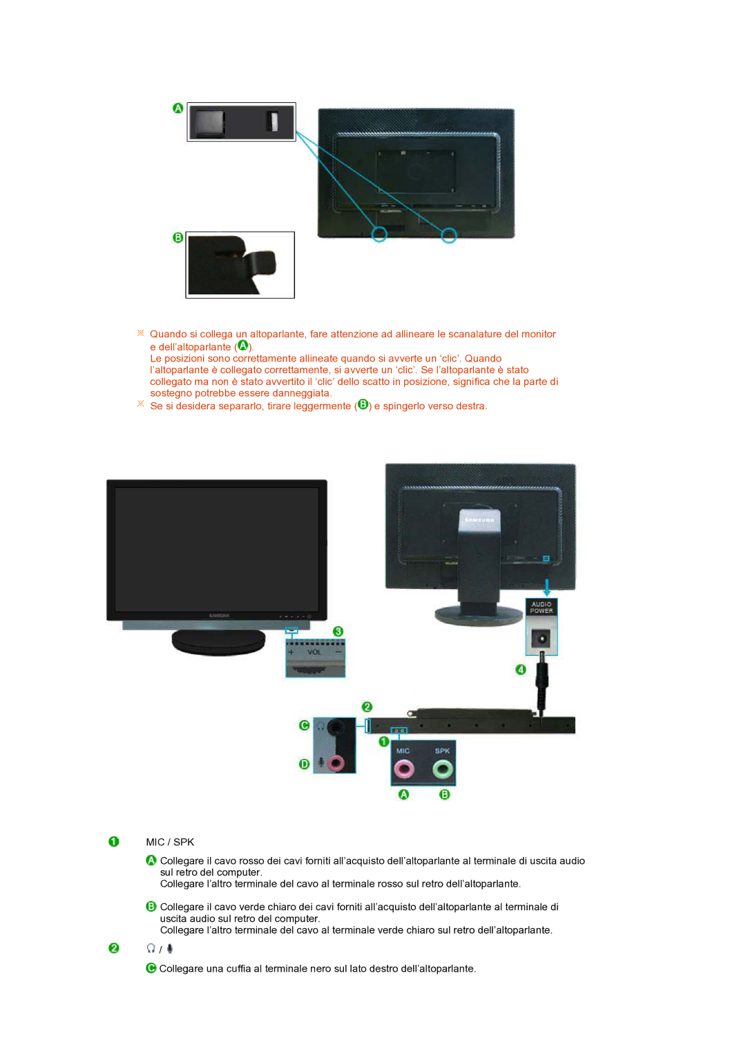 Samsung LS24HUBCBS/EDC, LS24HUBCBQ/EDC manual Mic / Spk 