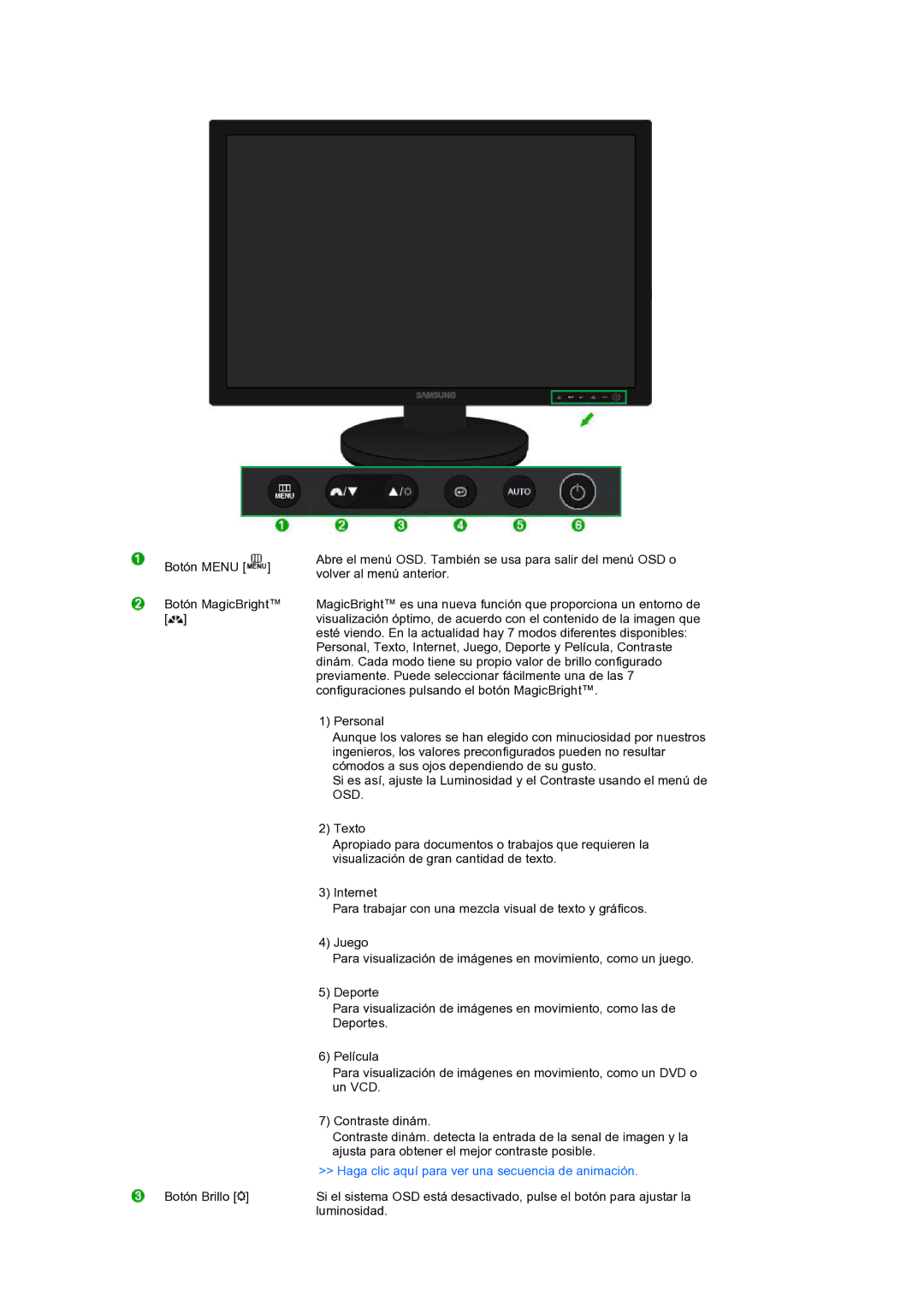 Samsung LS24HUBCBS/EDC, LS24HUBCBQ/EDC manual Haga clic aquí para ver una secuencia de animación 