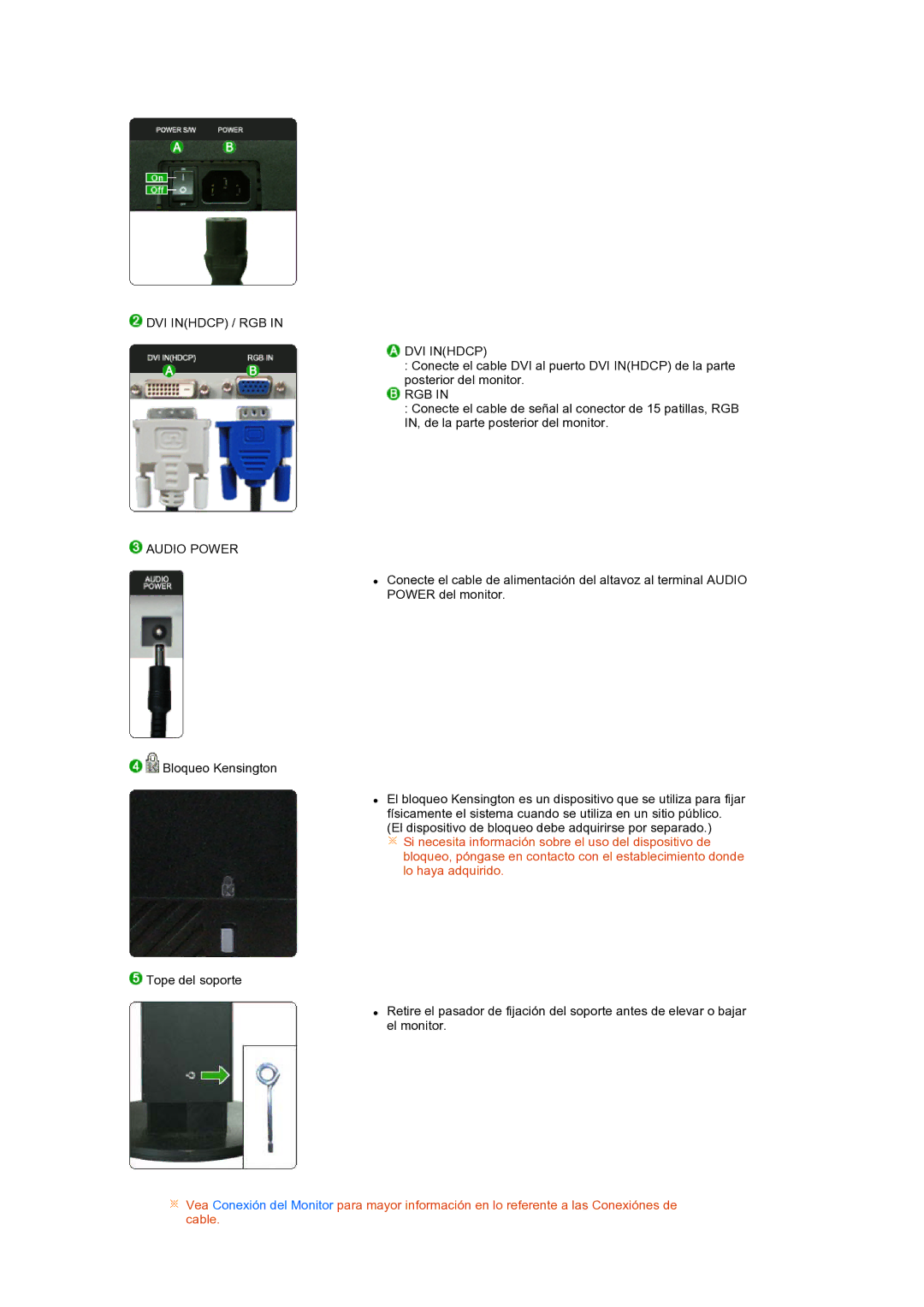 Samsung LS24HUBCBS/EDC, LS24HUBCBQ/EDC manual DVI Inhdcp / RGB, Rgb, Audio Power 