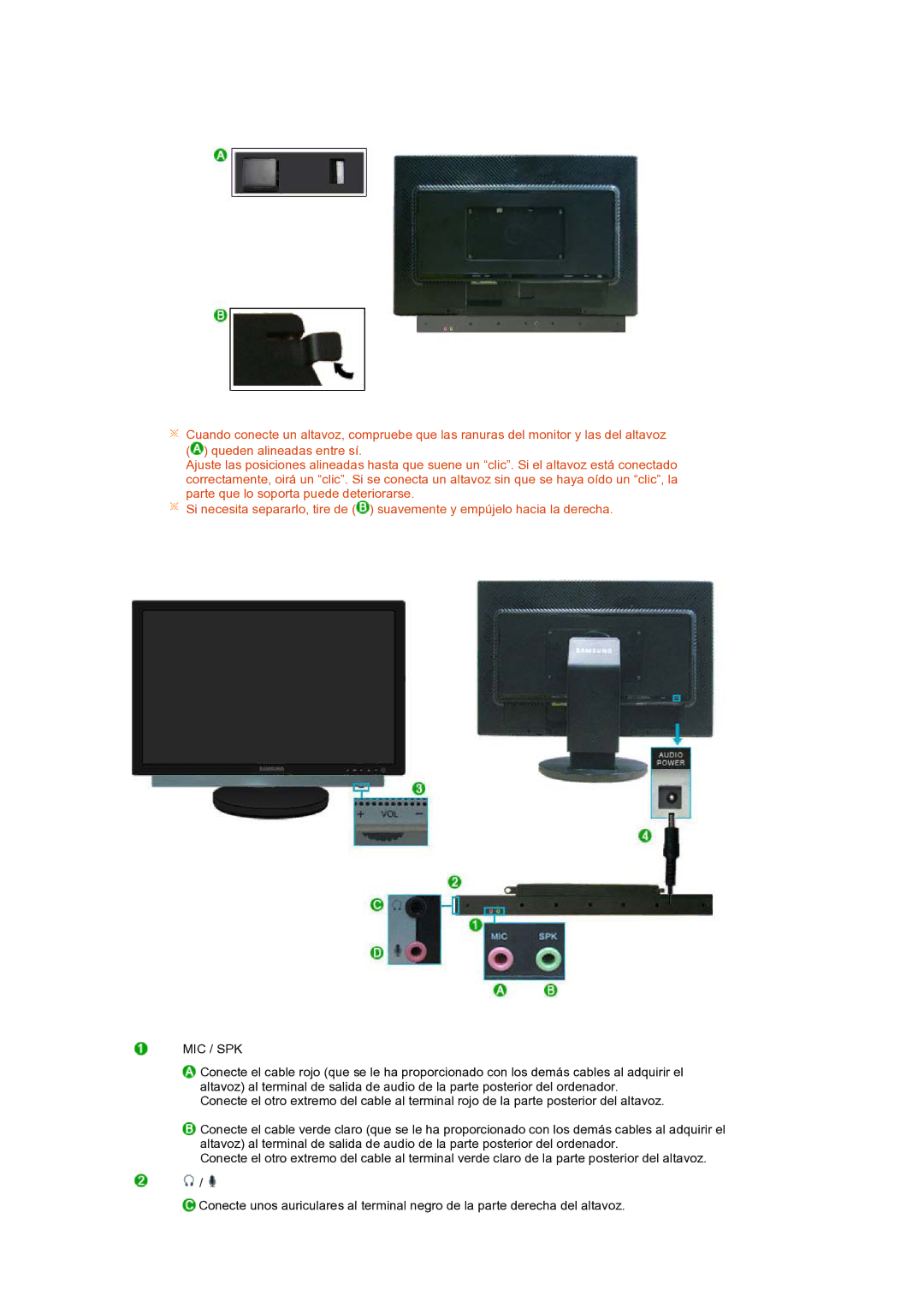 Samsung LS24HUBCBS/EDC, LS24HUBCBQ/EDC manual Mic / Spk 