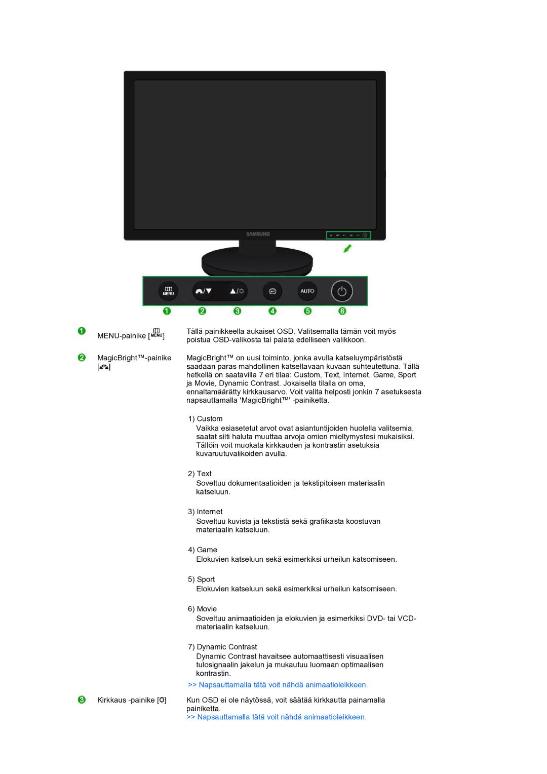 Samsung LS24HUBCBS/EDC, LS24HUBCBQ/EDC manual Napsauttamalla tätä voit nähdä animaatioleikkeen 