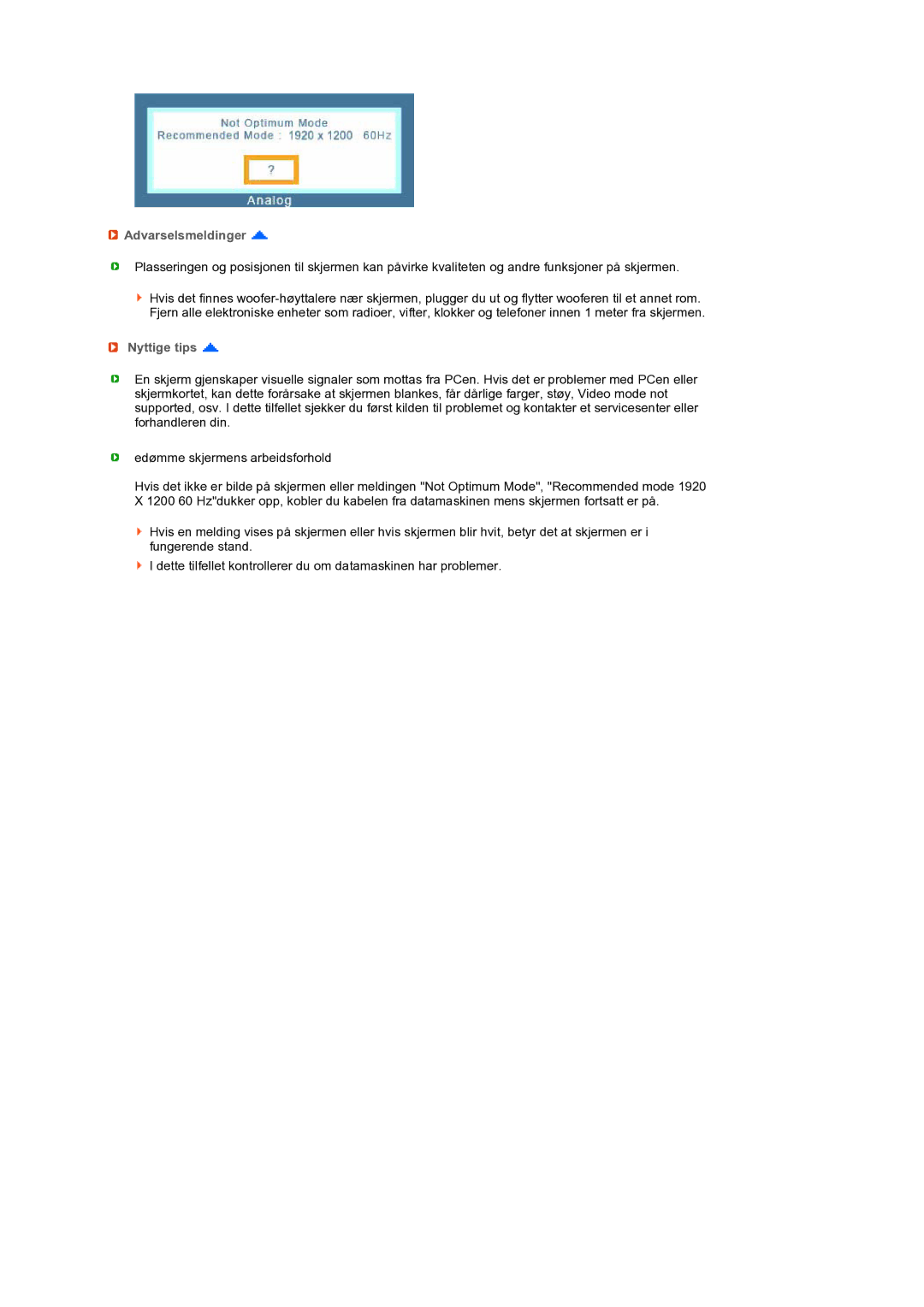 Samsung LS24HUBCBQ/EDC, LS24HUBCBS/EDC manual Nyttige tips 