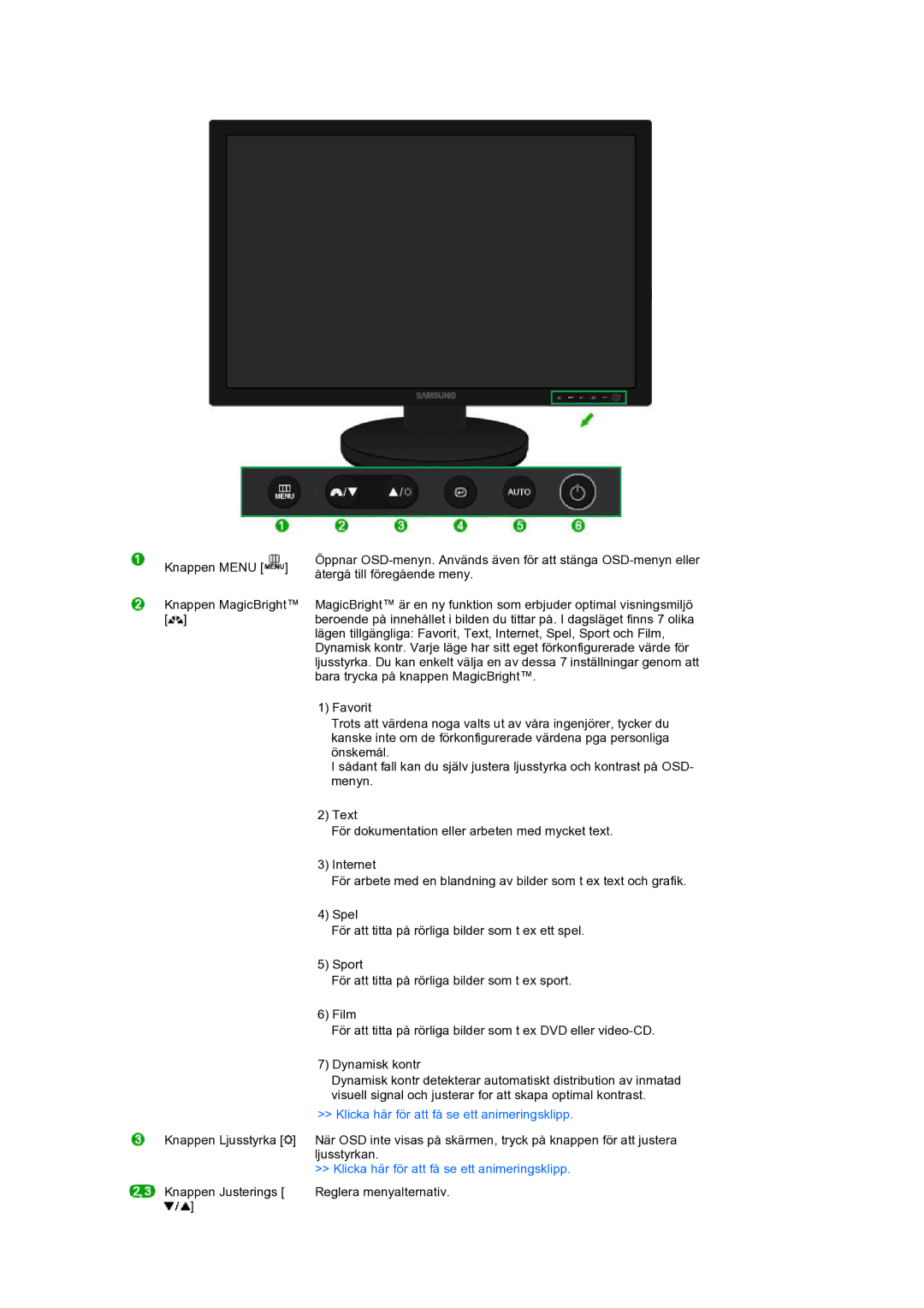 Samsung LS24HUBCBQ/EDC, LS24HUBCBS/EDC manual Klicka här för att få se ett animeringsklipp 