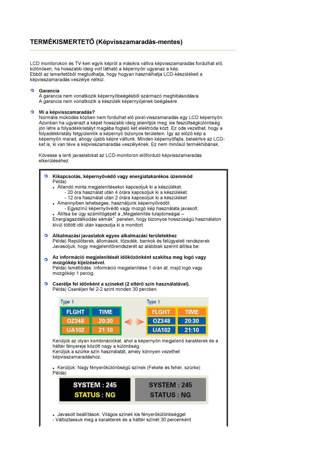 Samsung LS24HUBCBQ/EDC, LS24HUBCBS/EDC manual Termékismertető Képvisszamaradás-mentes 