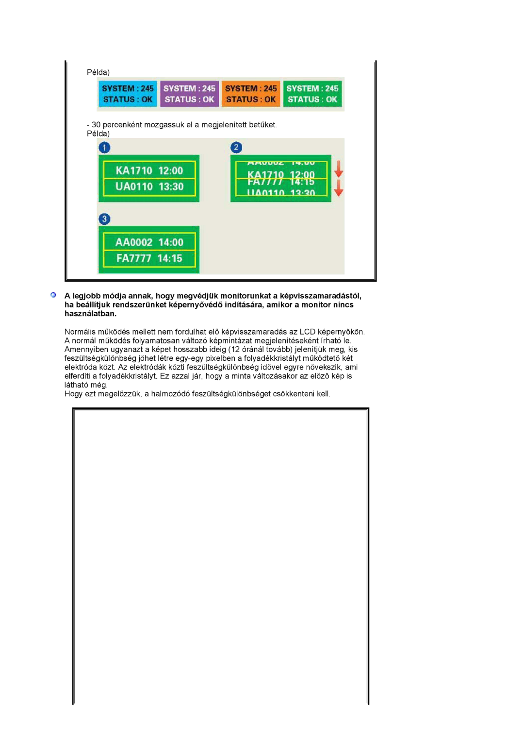 Samsung LS24HUBCBS/EDC, LS24HUBCBQ/EDC manual Példa Percenként mozgassuk el a megjelenített betűket. Példa 