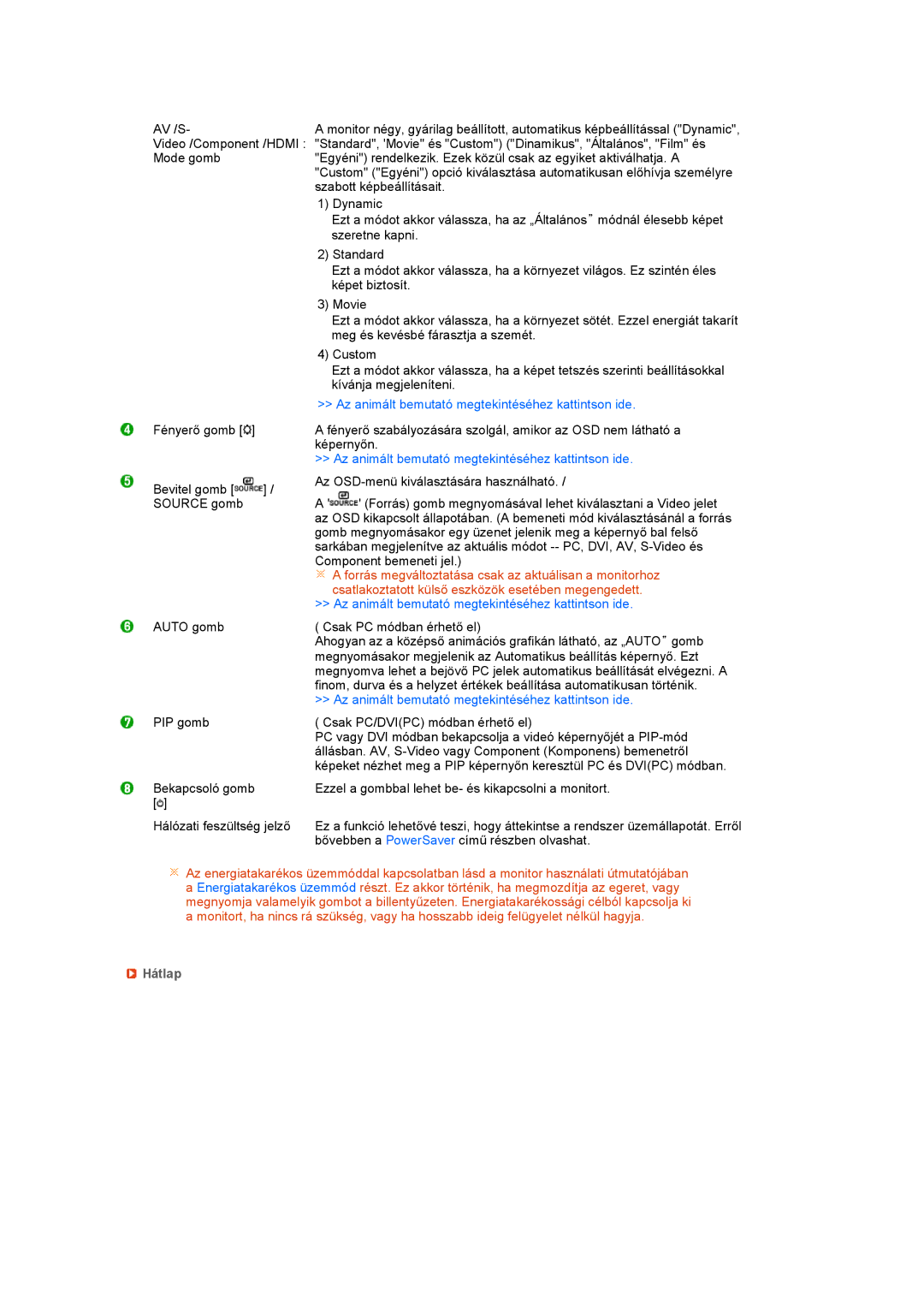 Samsung LS24HUCEBQSEDC, LS24HUCEBQ/EDC manual Hátlap 