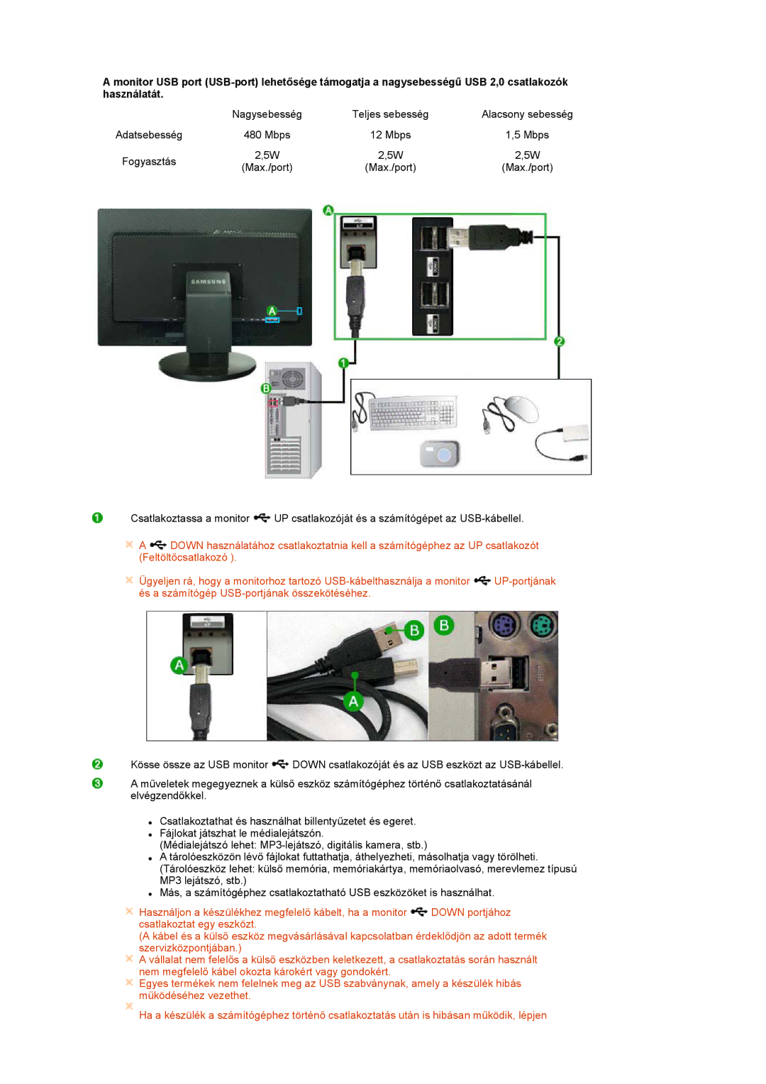 Samsung LS24HUCEBQSEDC, LS24HUCEBQ/EDC manual Nagysebesség Teljes sebesség 