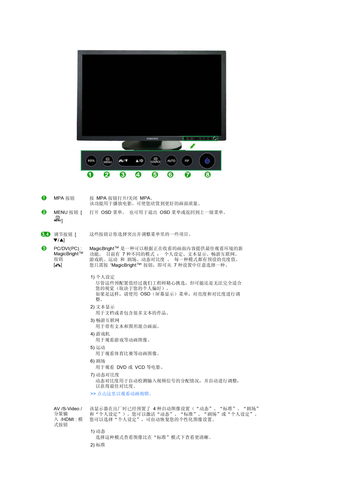 Samsung LS24HUCEBQ/EDC, LS24HUCEBQSEDC manual 点击这里以观看动画剪辑。 