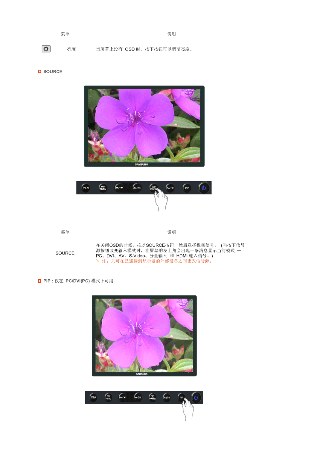 Samsung LS24HUCEBQ/EDC, LS24HUCEBQSEDC manual Source 