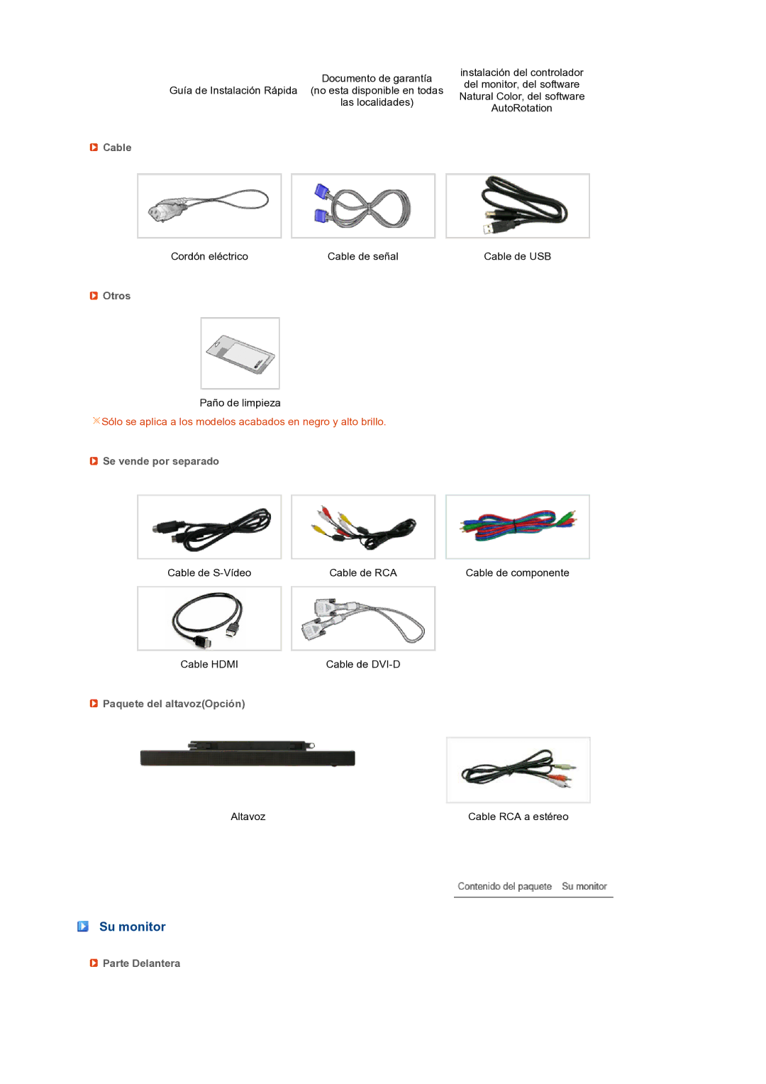 Samsung LS24HUCEBQ/EDC manual Su monitor 