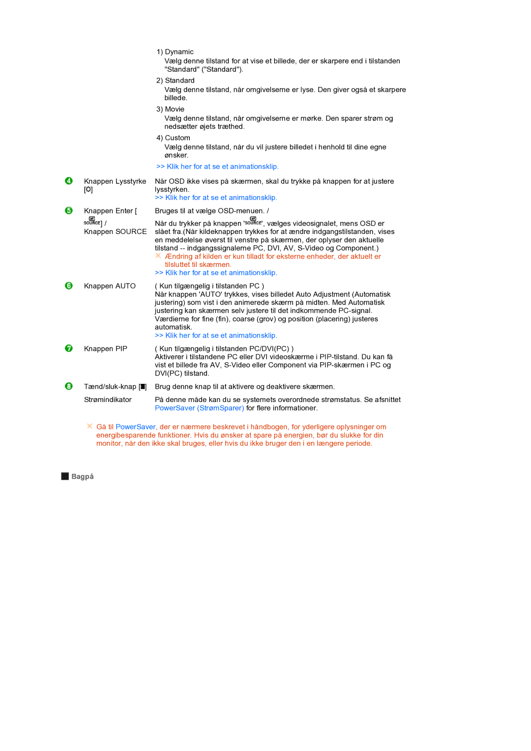 Samsung LS24HUCEBQ/EDC manual Tilsluttet til skærmen, Bagpå 