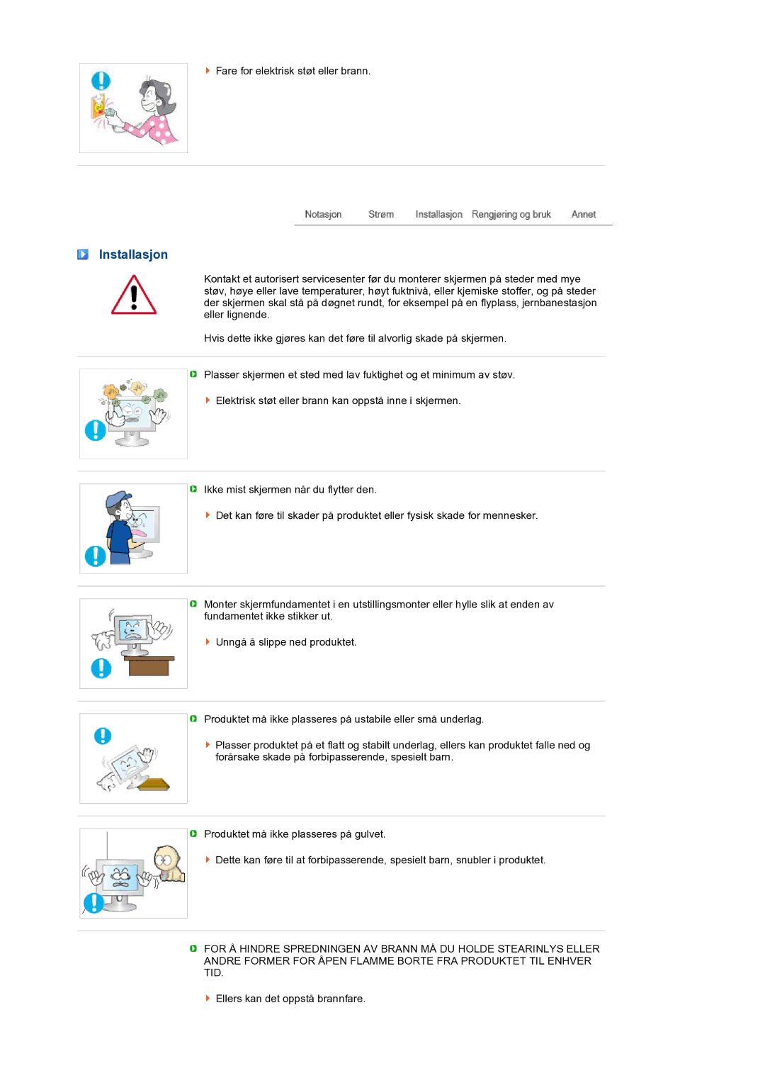 Samsung LS24HUCEBQ/EDC manual Installasjon 