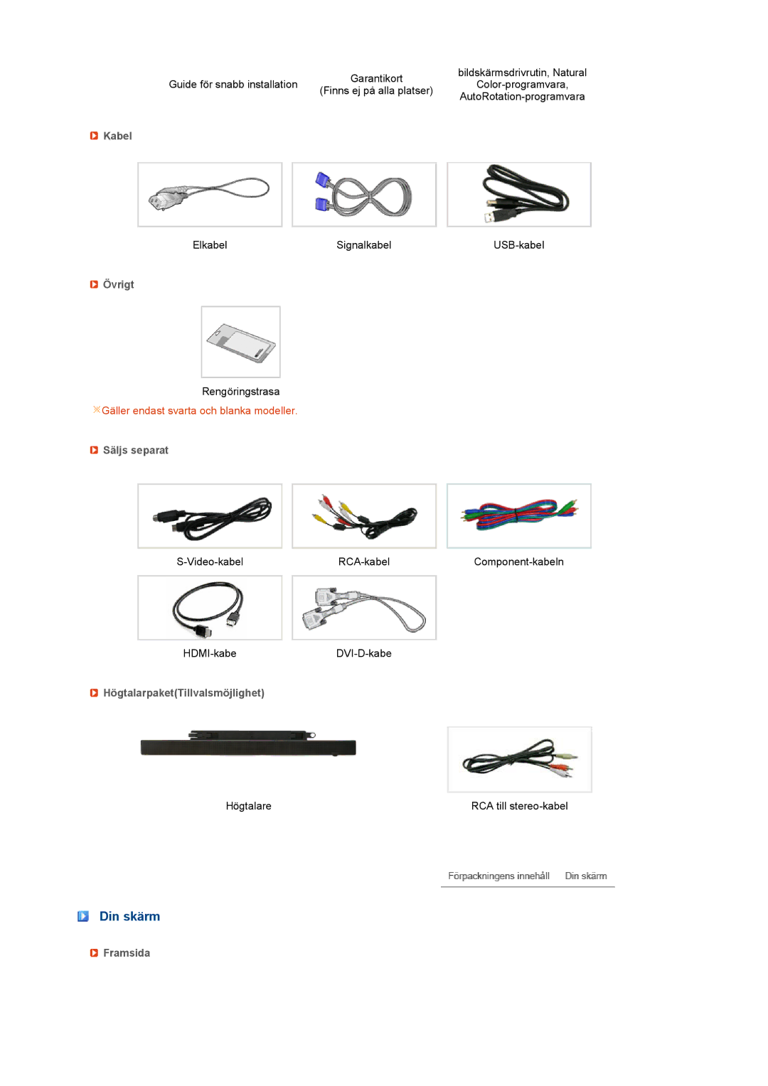 Samsung LS24HUCEBQ/EDC manual Din skärm 