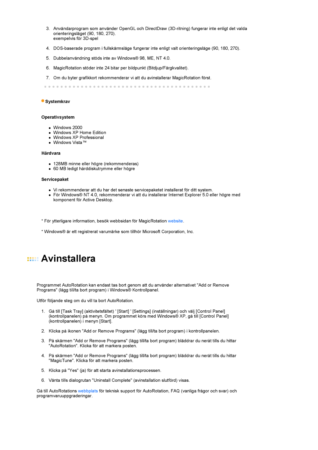 Samsung LS24HUCEBQ/EDC manual Avinstallera 