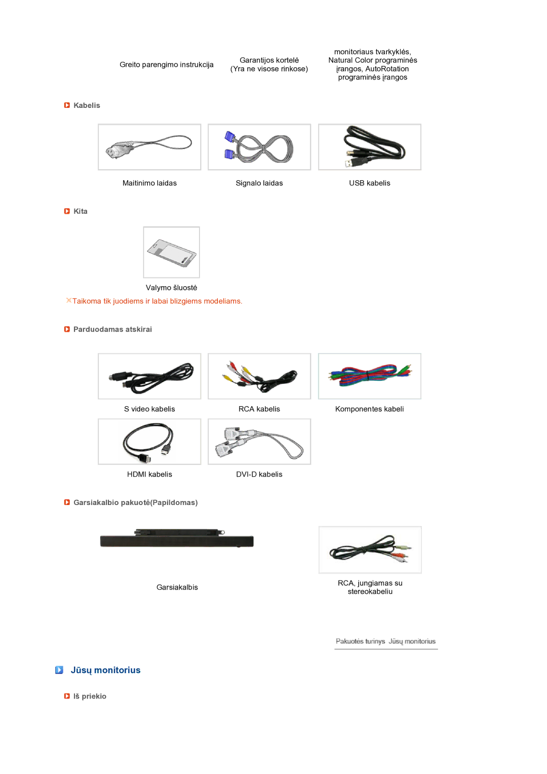 Samsung LS24HUCEBQ/EDC manual Jūsų monitorius 