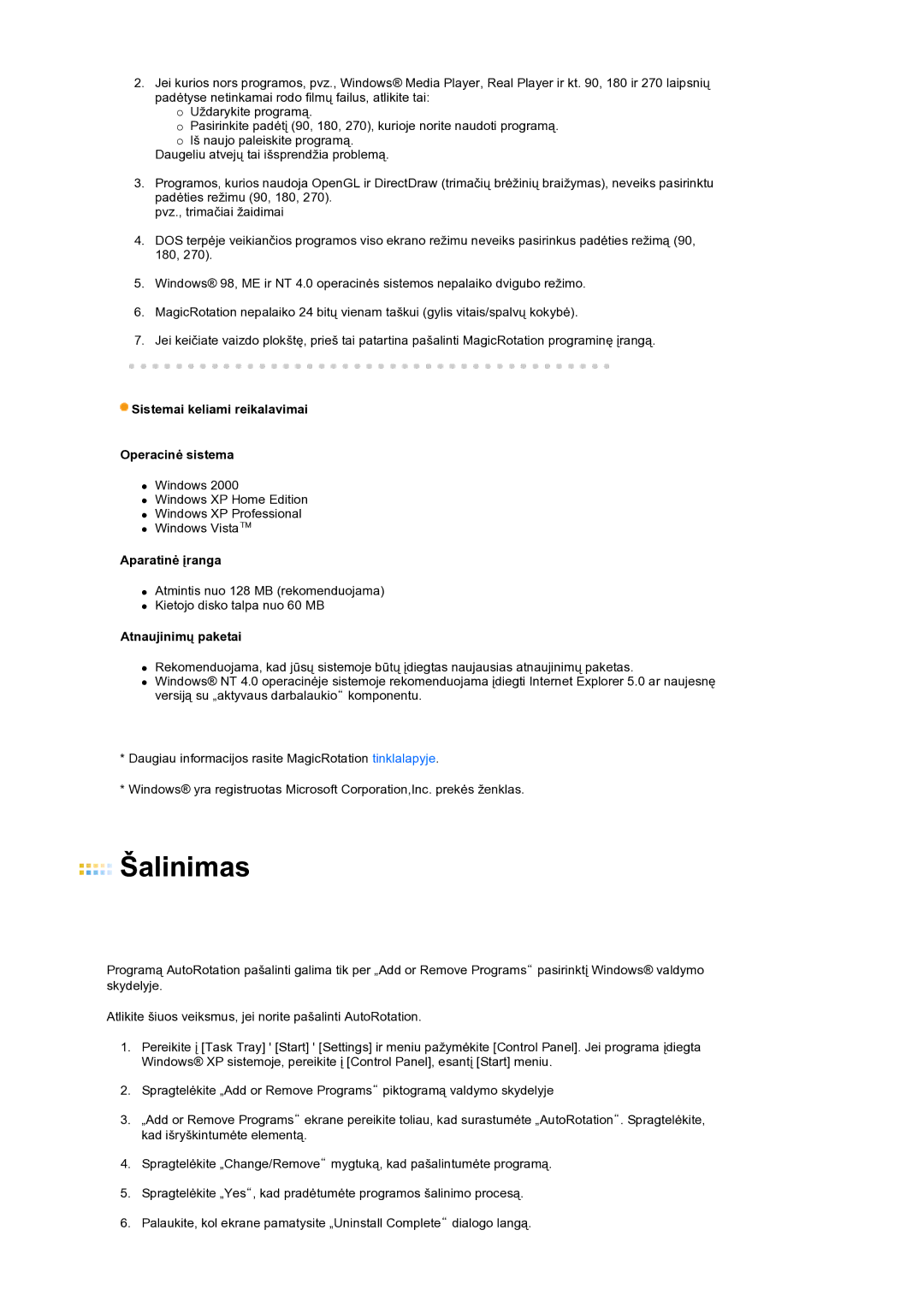 Samsung LS24HUCEBQ/EDC manual Šalinimas 