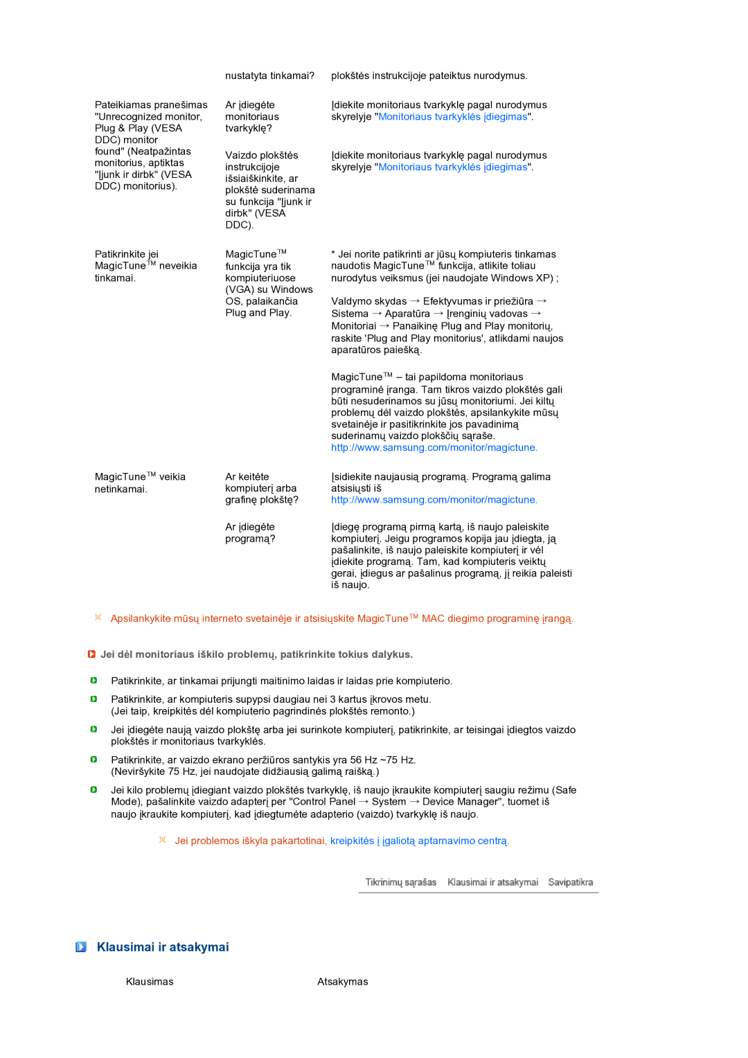 Samsung LS24HUCEBQ/EDC manual Klausimai ir atsakymai, Ddc 