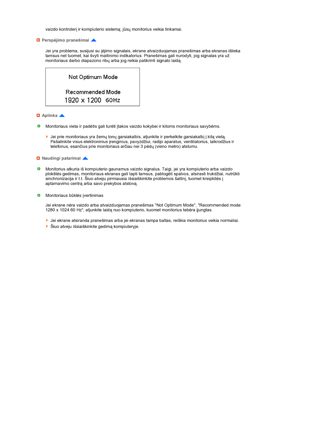 Samsung LS24HUCEBQ/EDC manual Perspėjimo pranešimai, Aplinka, Naudingi patarimai 