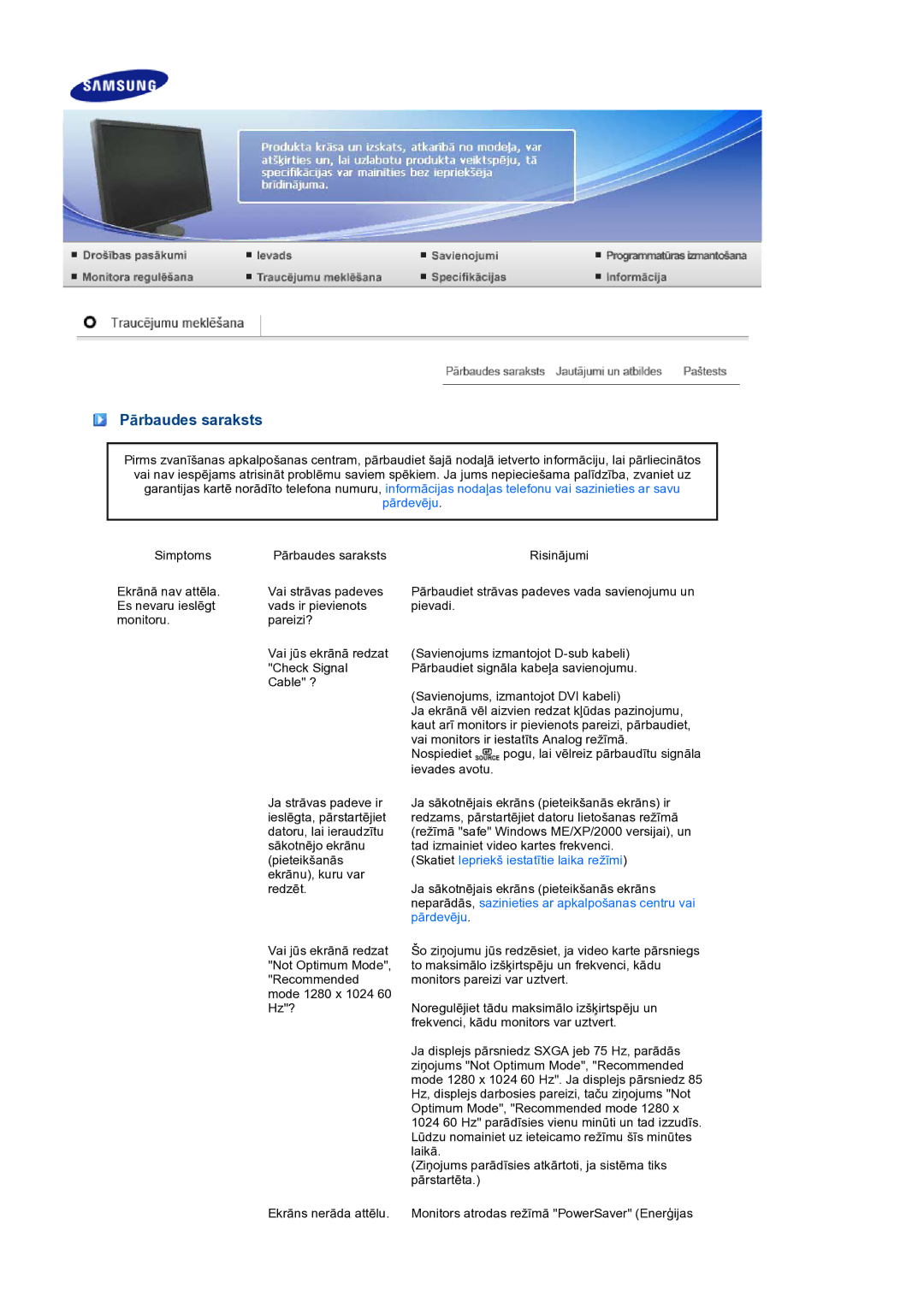 Samsung LS24HUCEBQ/EDC manual Pārbaudes saraksts, Pārdevēju 