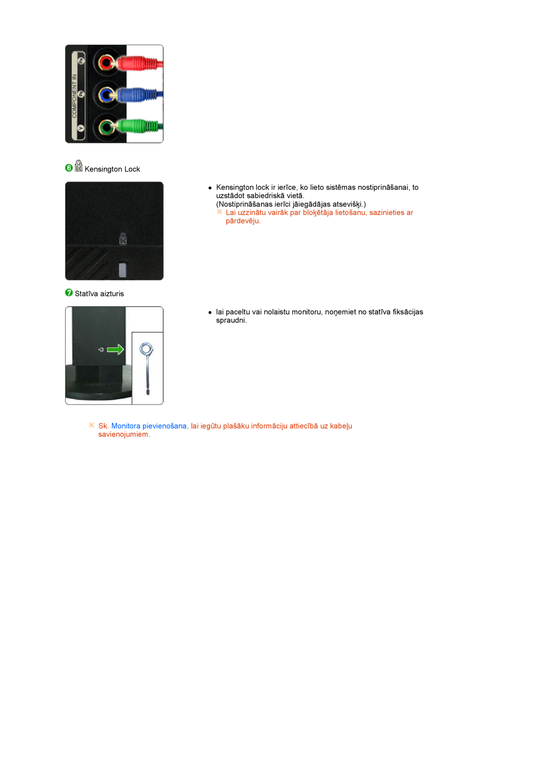 Samsung LS24HUCEBQ/EDC manual Kensington Lock, Lai uzzinātu vairāk par bloķētāja lietošanu, sazinieties ar pārdevēju 