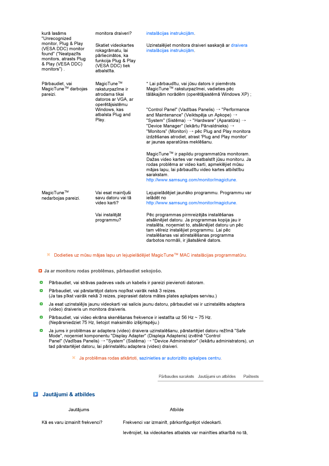 Samsung LS24HUCEBQ/EDC manual Jautājumi & atbildes, instalācijas instrukcijām 