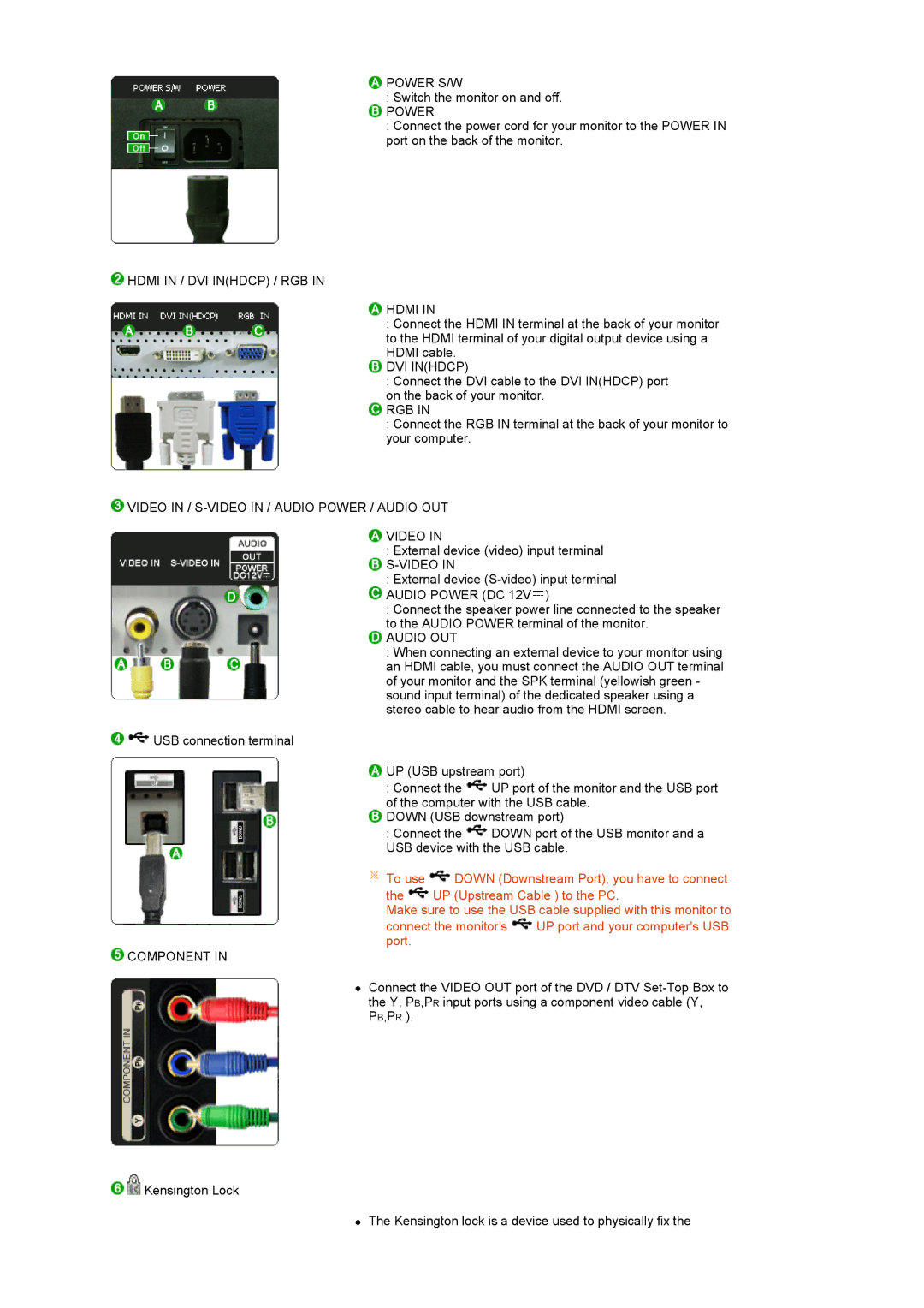 Samsung LS24HUCEBQ/EDC, LS24HUCEBS/EDC, LS24HUCESQ/EDC, LS24HUCEB7/CI, LS24HUCEBQSEDC manual Power S/W 