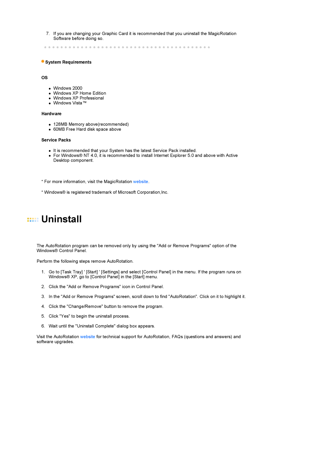 Samsung LS24HUCESQ/EDC, LS24HUCEBS/EDC, LS24HUCEBQ/EDC, LS24HUCEB7/CI, LS24HUCEBQSEDC manual Uninstall 