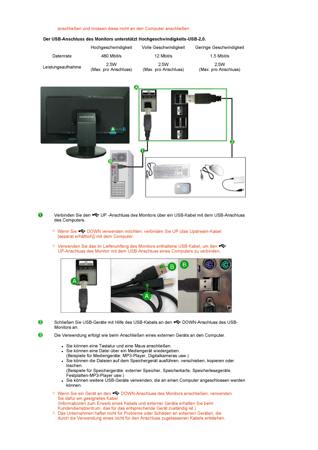 Samsung LS24HUCEBS/EDC, LS24HUCESQ/EDC, LS24HUCEBQ/EDC manual Max. pro Anschluss 