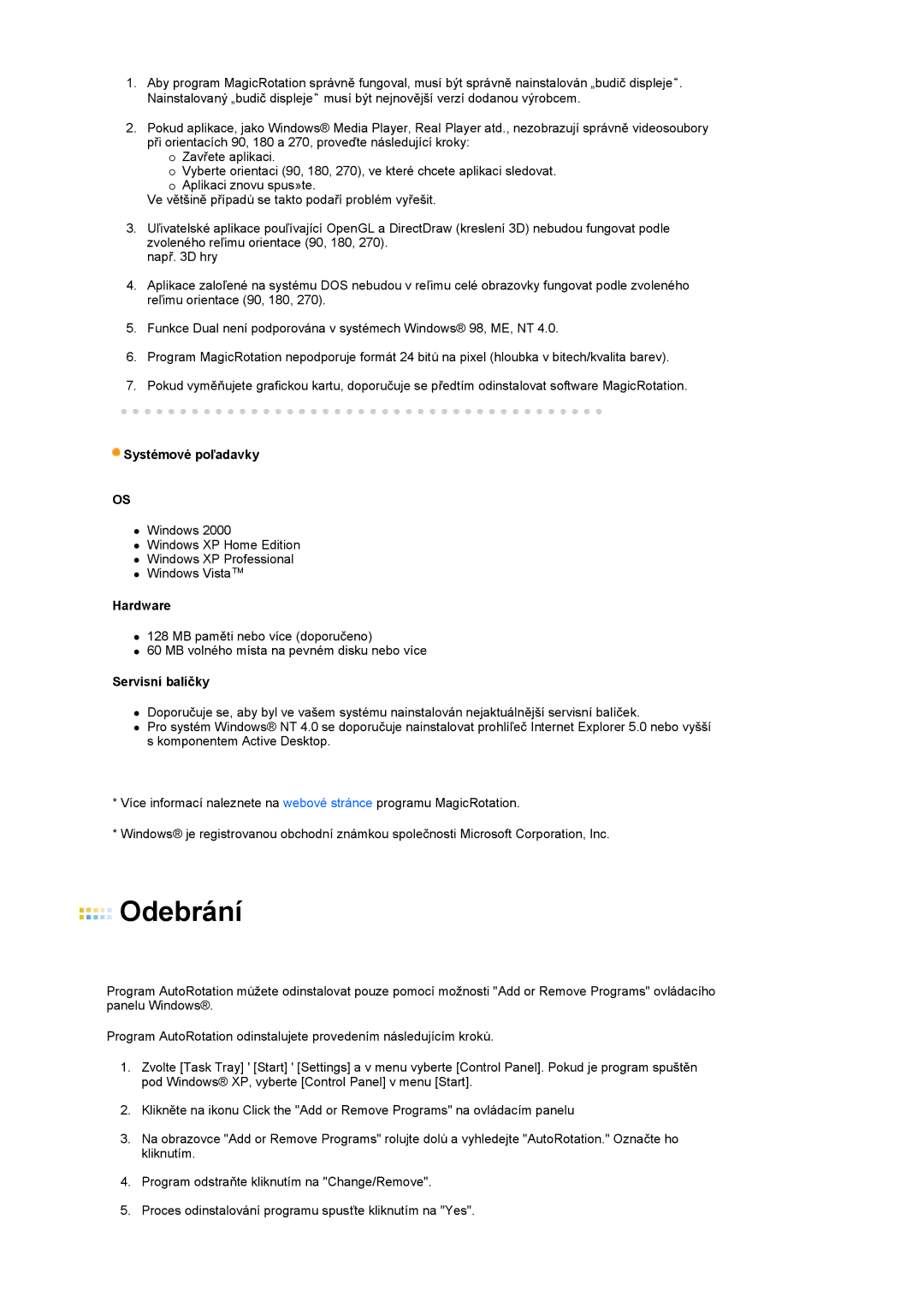 Samsung LS24HUCEBQ/EDC, LS24HUCESQ/EDC manual Odebrání 