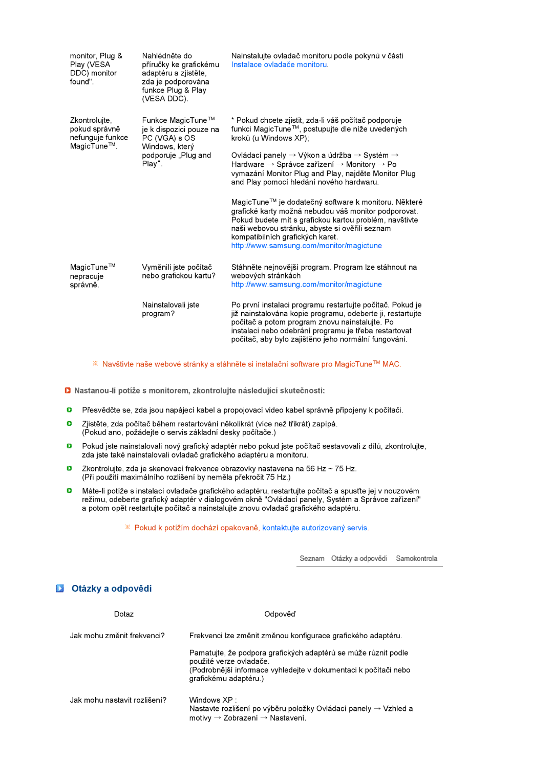 Samsung LS24HUCESQ/EDC, LS24HUCEBQ/EDC manual Otázky a odpovědi, Vesa DDC 