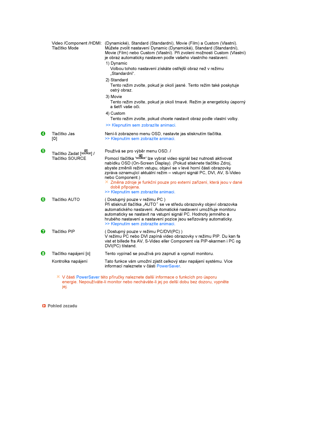 Samsung LS24HUCEBQ/EDC, LS24HUCESQ/EDC manual Době připojena, Pohled zezadu 