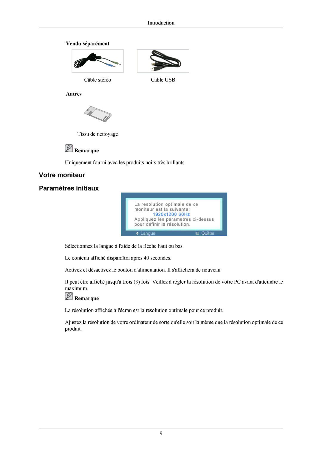 Samsung LS26KIEEFV/EDC, LS24KIEEFV/EDC, LS24KIERBQ/EDC, LS26KIERFV/EDC, LS26KIERBQ/EDC Votre moniteur Paramètres initiaux 